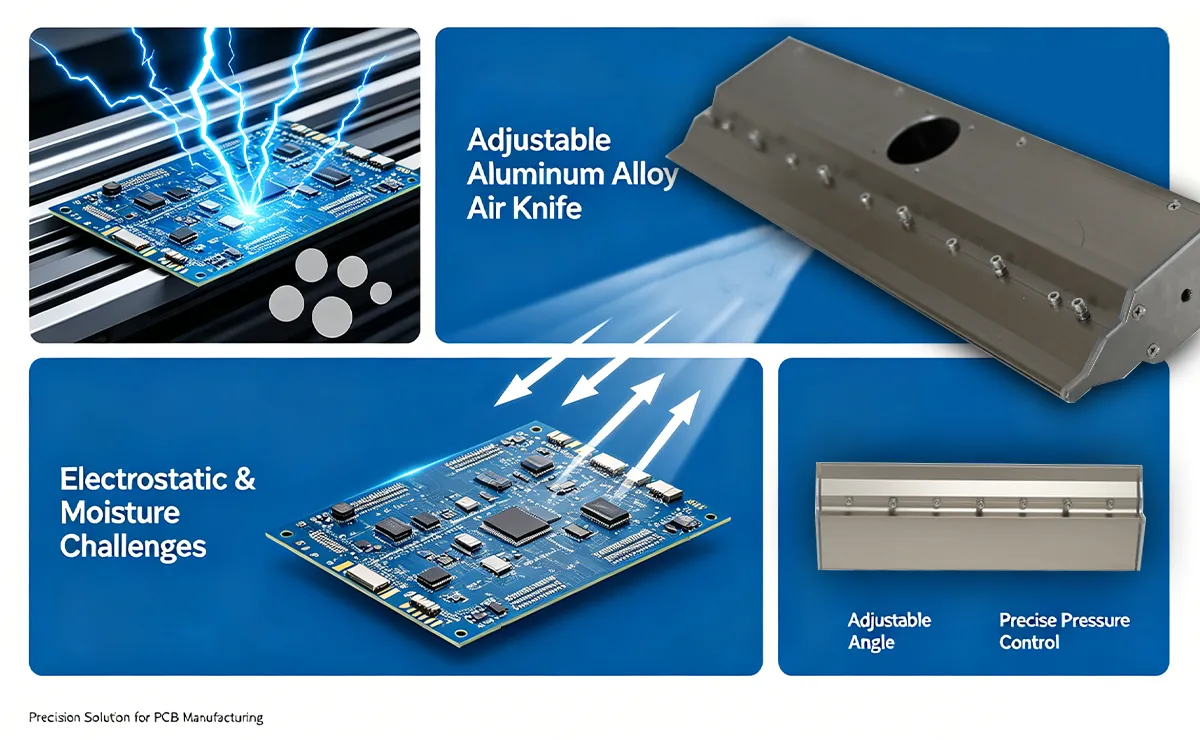 Electrostatic and Moisture Challenges in PCB Manufacturing:The Precision Solution of Adjustable Aluminum Alloy Air Knives