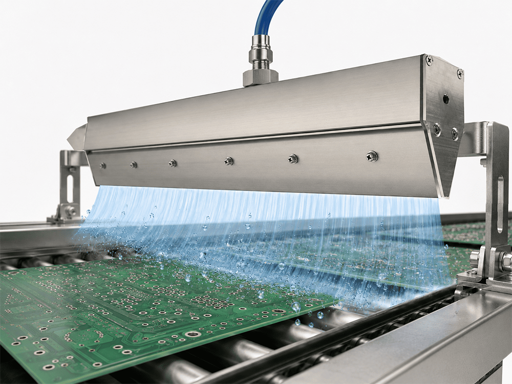 How an Air Knife Removes Water from PCBs